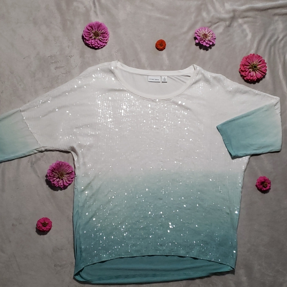 ☆3\$25 ☆ Womens Tribal Jeans sequin top